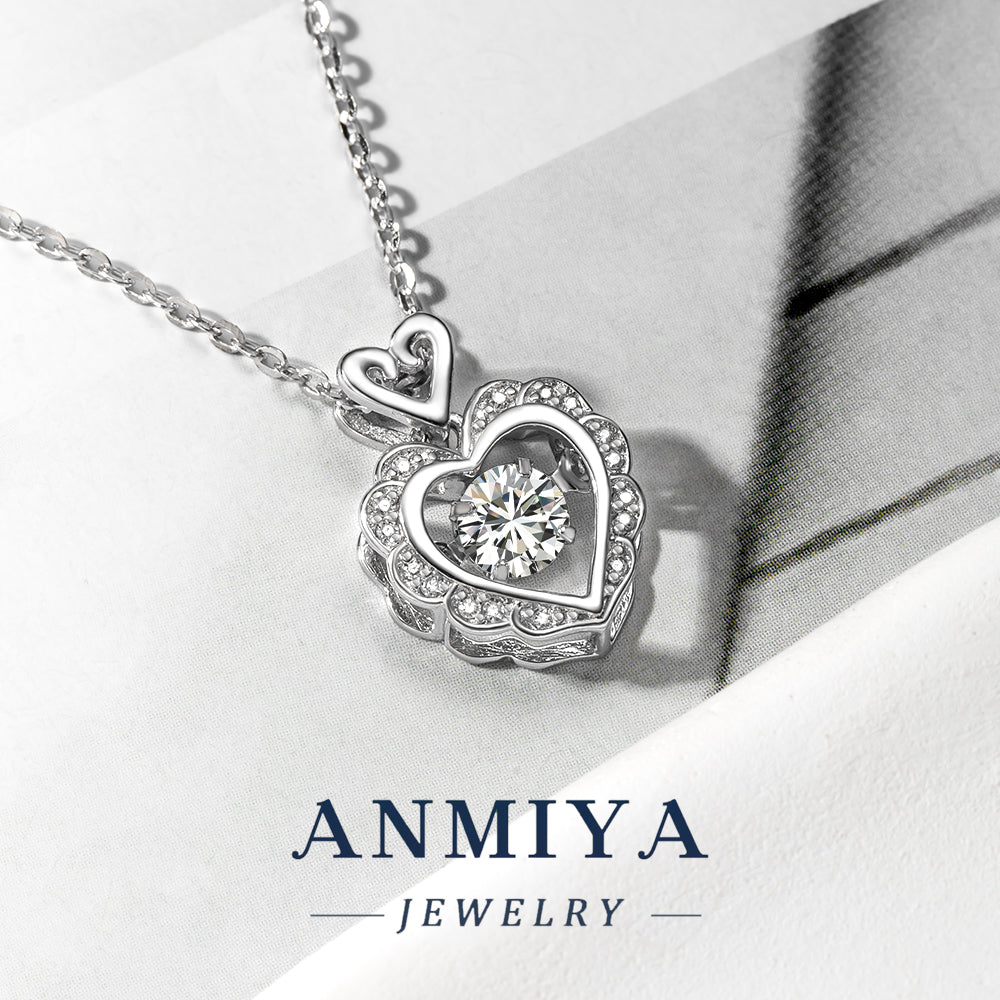 Anmiya Heart-Shaped Moissanite Pendant – 925 Sterling Silver