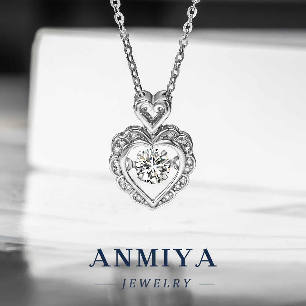 Anmiya Heart-Shaped Moissanite Pendant – 925 Sterling Silver