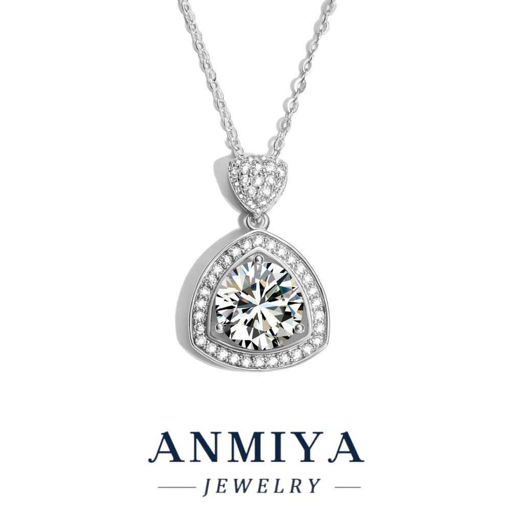 Anmiya Geometric Moissanite Pendant – 925 Sterling Silver