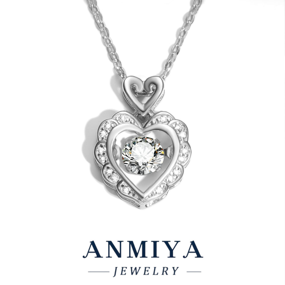 Anmiya Heart-Shaped Moissanite Pendant – 925 Sterling Silver